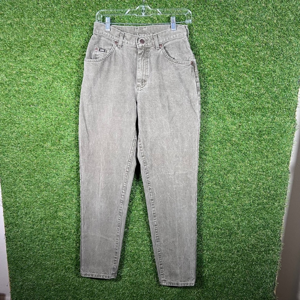 Lee Jeans High Waisted Tapered Leg Women Size 8 M Gray‎ Denim